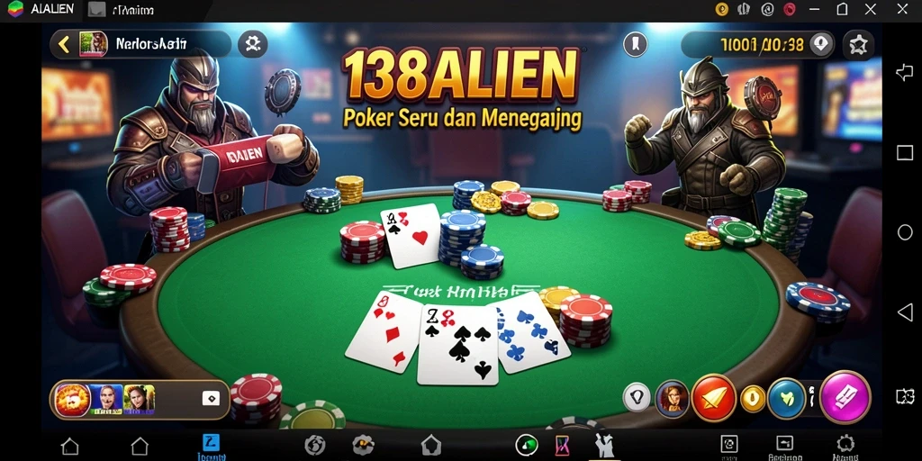 Screenshot gameplay seru 138ALIEN yang menampilkan aksi poker intens.