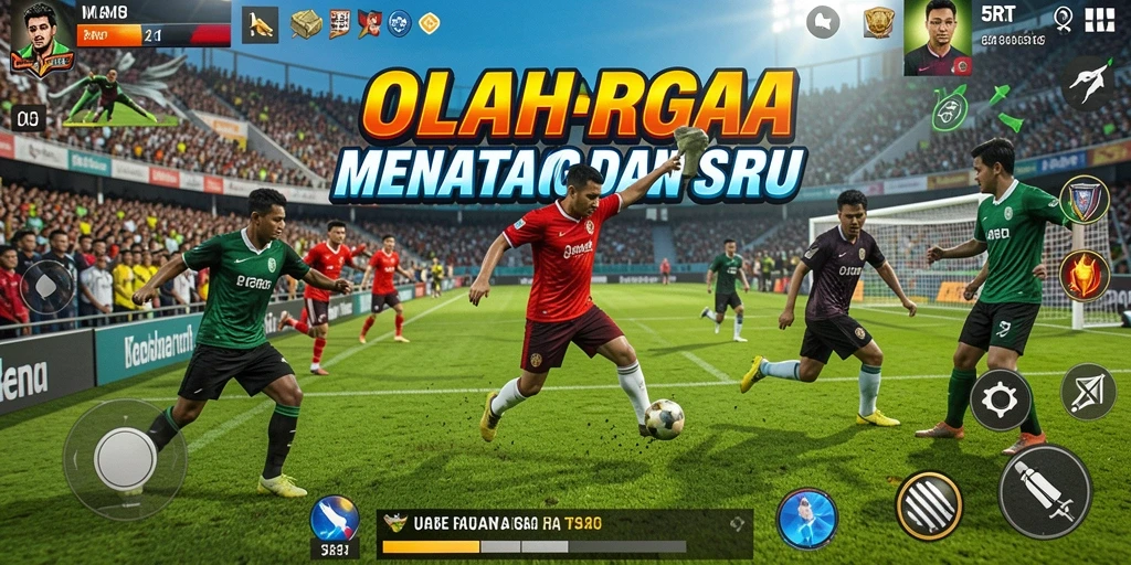 Tampilan gameplay 5RT yang seru dengan aksi olahraga yang mendebarkan.