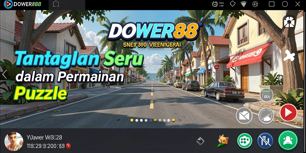 Tampilan gameplay DOWER88 yang penuh warna dan menantang.