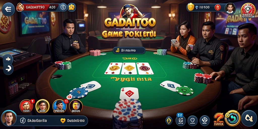 Screenshot gameplay GADAITOTO menampilkan para pemain bersaing dalam permainan Poker.
