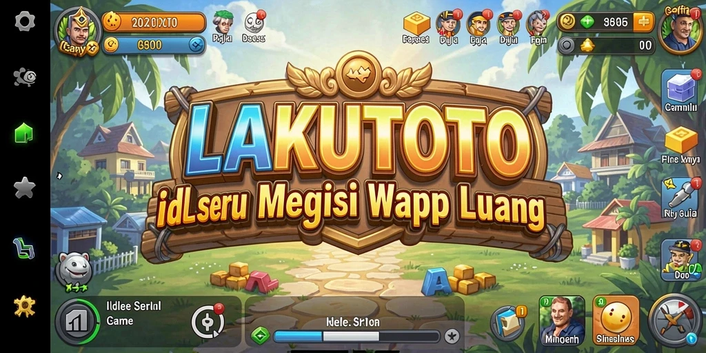 Tampilan utama LAKUTOTO menampilkan gameplay Idle yang mengasyikkan.