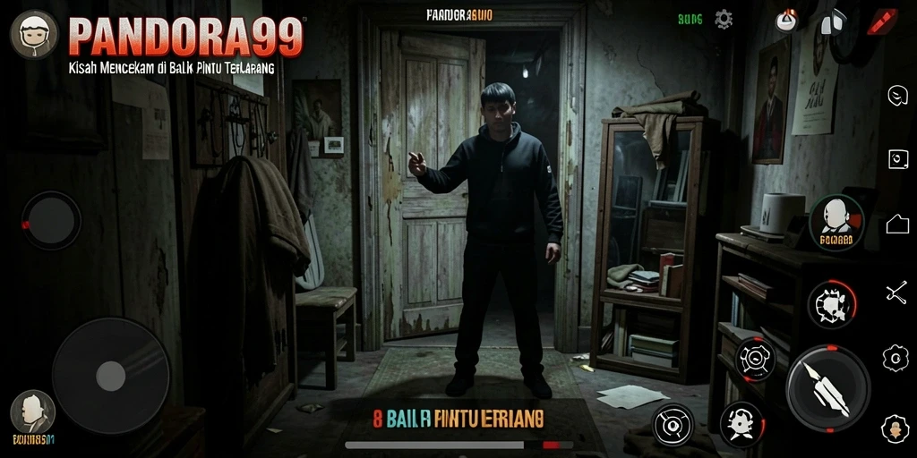 Tampilan gameplay PANDORA99 yang mencekam dan penuh kegelapan.