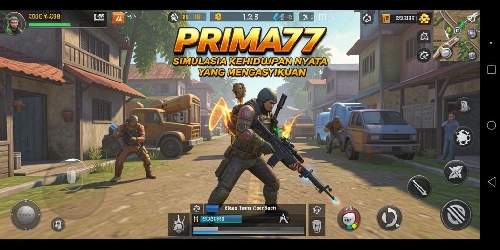 Tampilan gameplay <strong>PRIMA77</strong> yang penuh warna dan realistis.