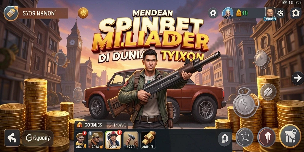 Screenshot gameplay SPINBET menampilkan suasana bisnis yang dinamis.