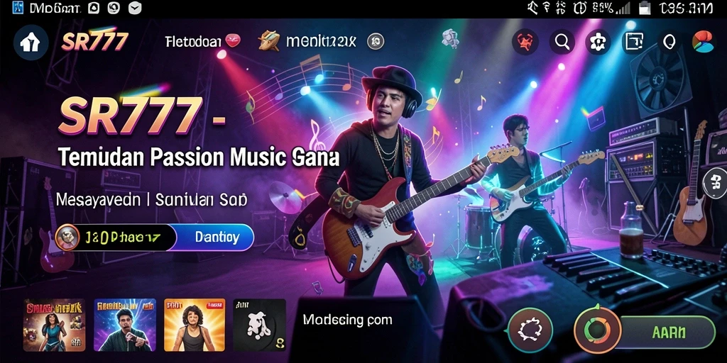 Screenshot gameplay SR777 menunjukkan pemain menikmati alat musik virtual.