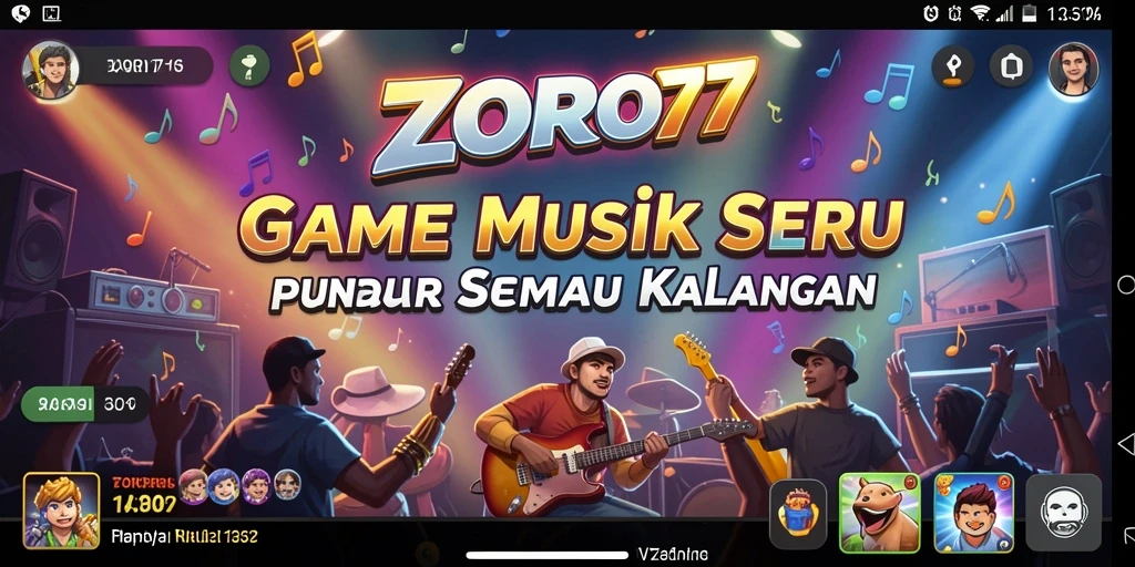 Tampilan gameplay ZORO77 yang menggembirakan dan penuh warna.